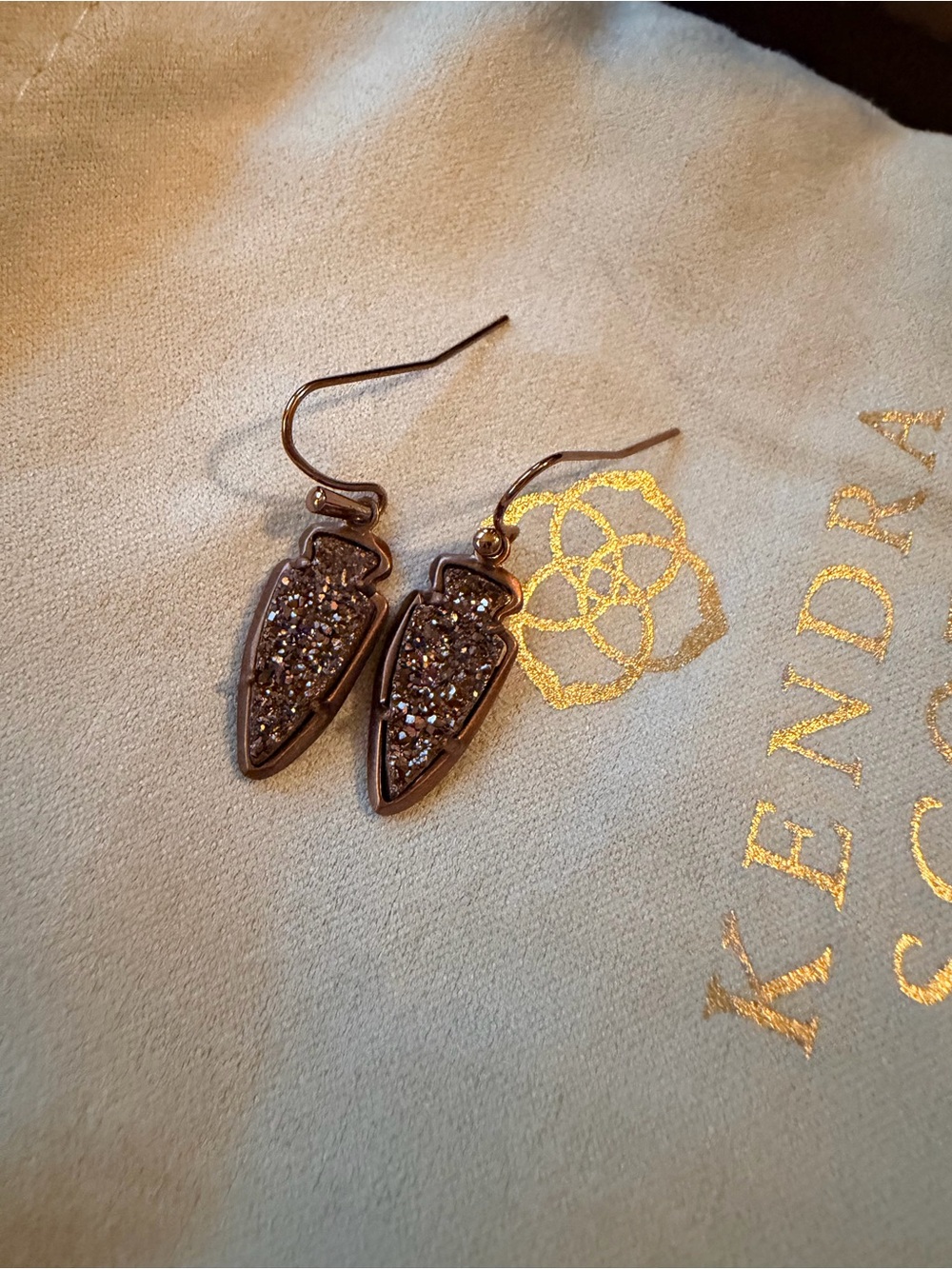 Kendra Scott Chocolate Druzy Arrow Earrings